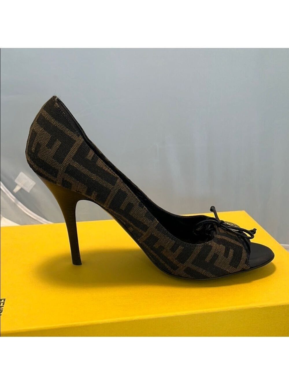 Fendi Tobacco Zucca Canvas Heels - Picture 7 of 13